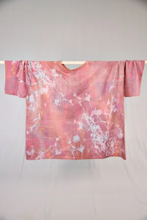 1236HD Line Tee Antique Rose Sorbet Floral 30"L