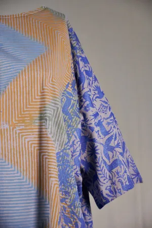1236HD Line Tee Blue Animal Labyrinth 30"L