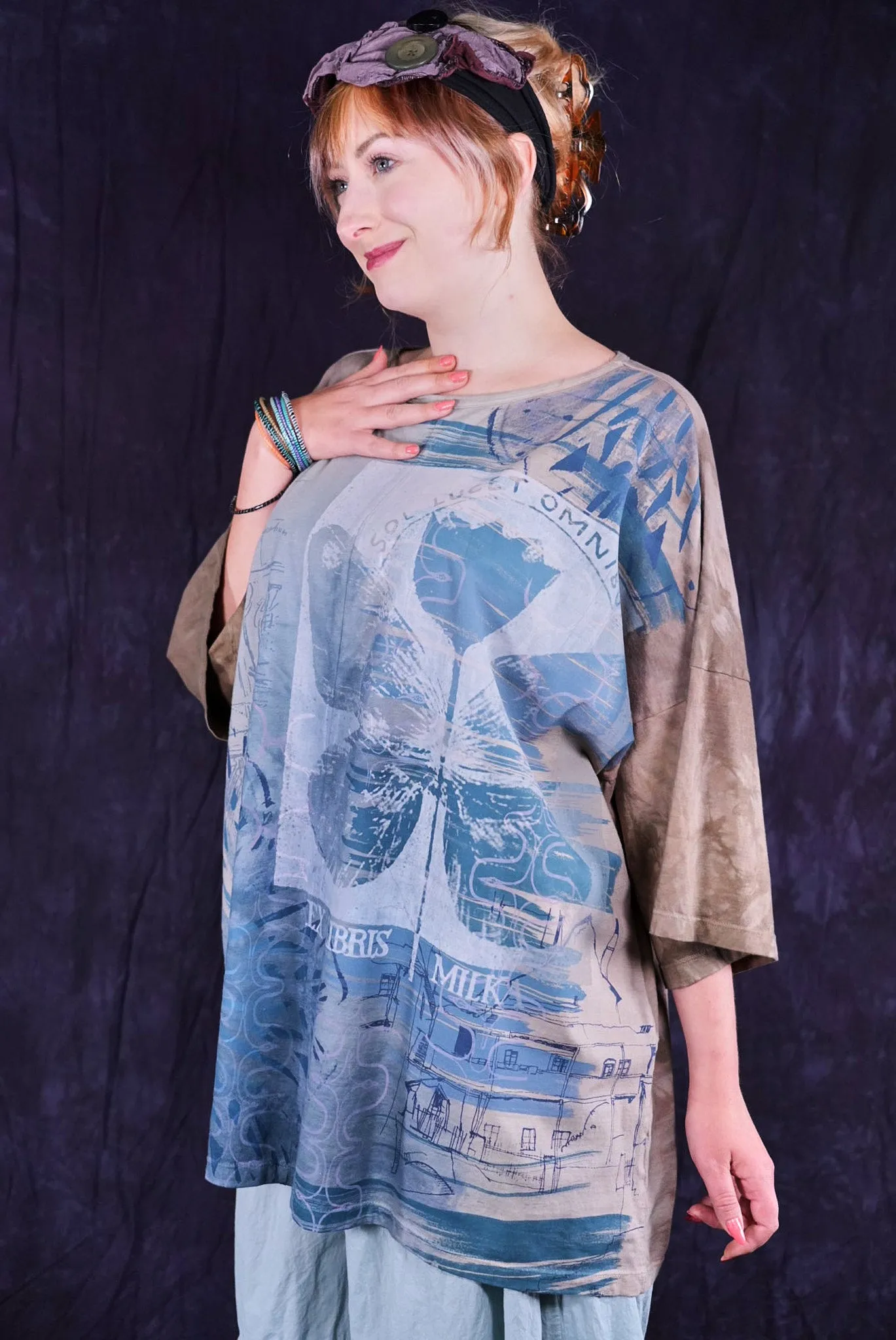 1236HD Line Tee Butterfly Blue 31"L