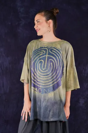1236HD Line Tee Deep Sage Labyrinth