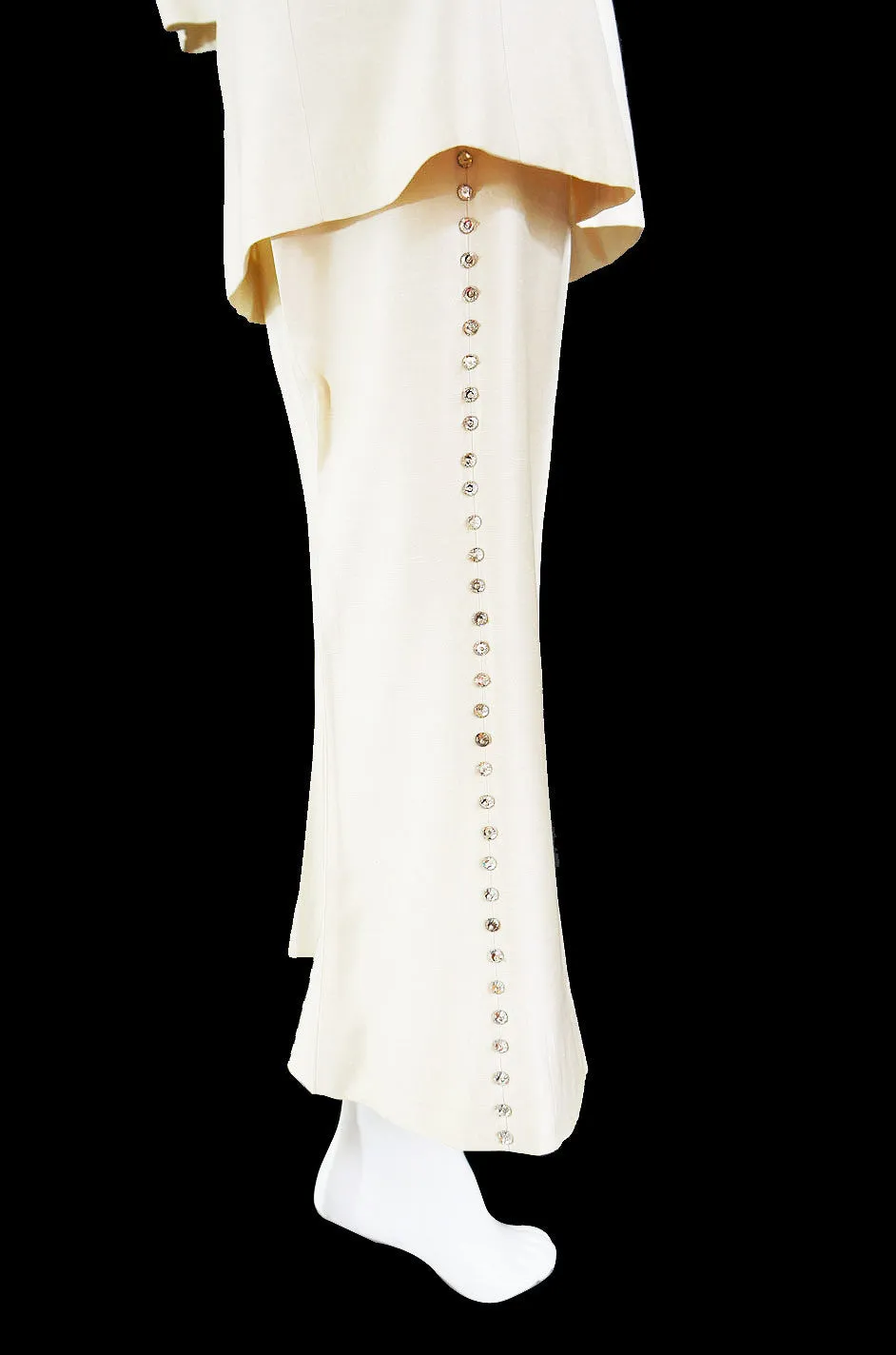 1960s Rhinestone & Silk Tunic & Pant
