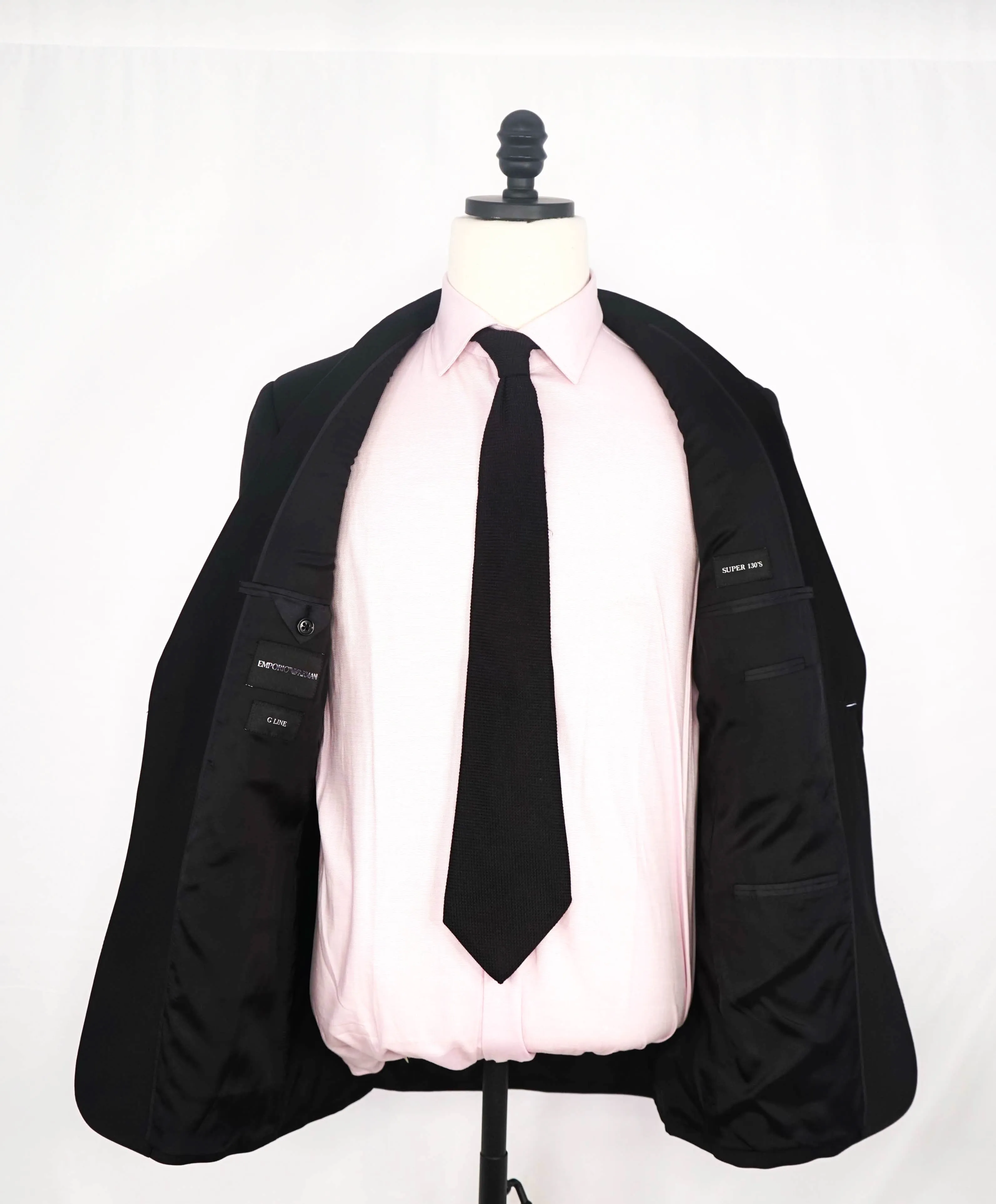 $1,995 EMPORIO ARMANI - “G LINE” Notch Lapel 130's Tuxedo Suit - 38R