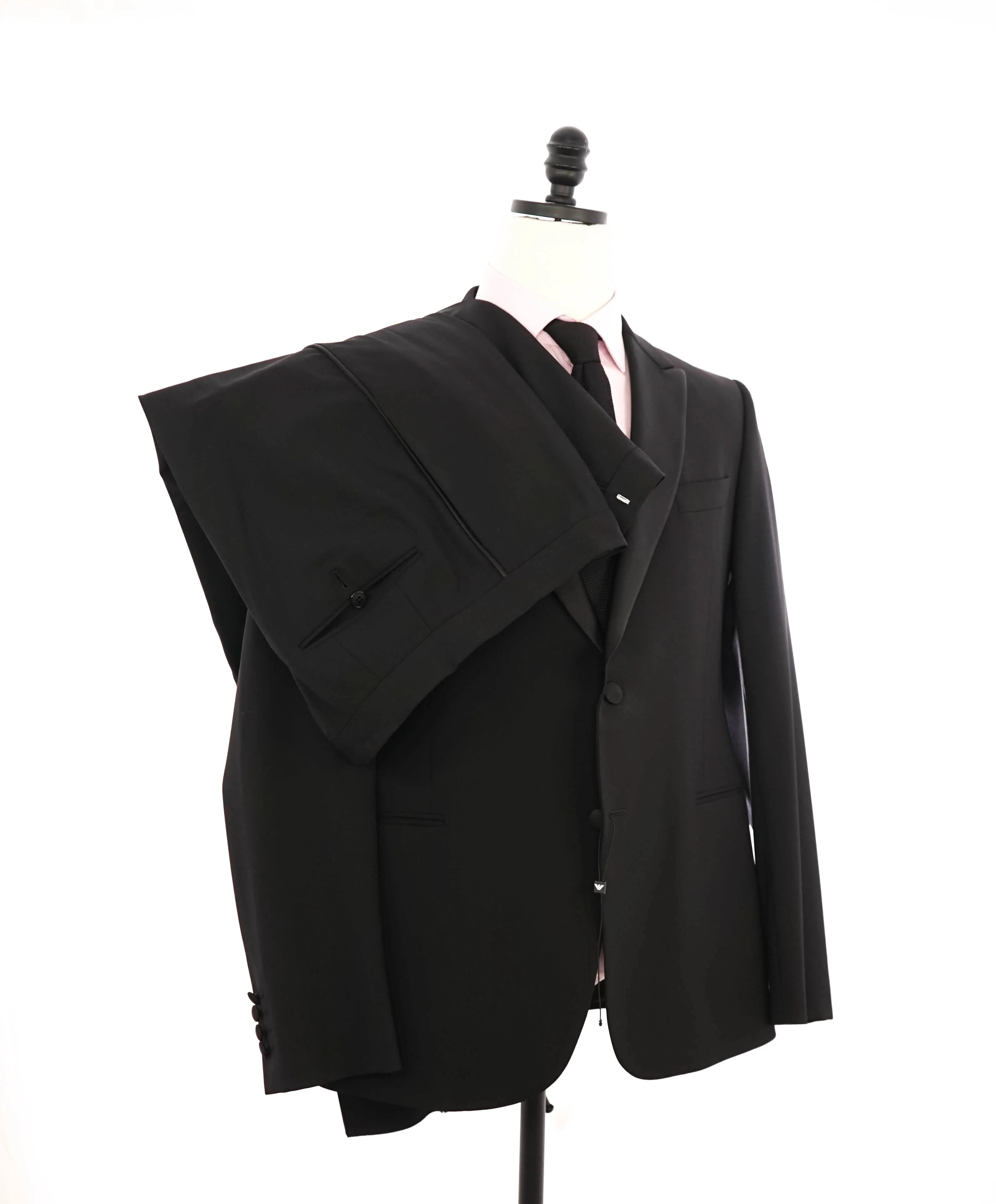 $1,995 EMPORIO ARMANI - “M LINE” Notch Lapel 130's Tuxedo Suit - 42R 34W
