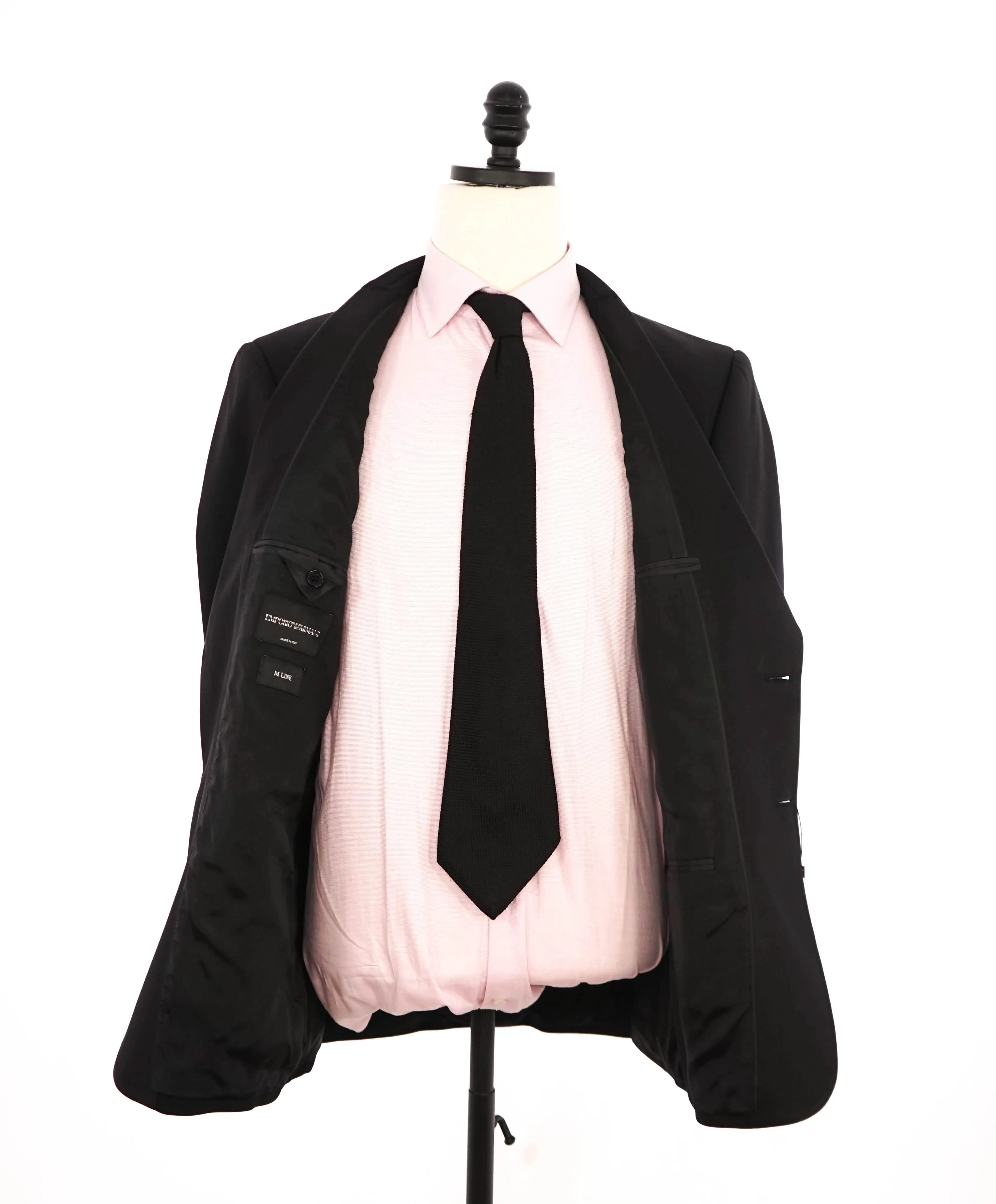 $1,995 EMPORIO ARMANI - “M LINE” Notch Lapel 130's Tuxedo Suit - 42R 34W