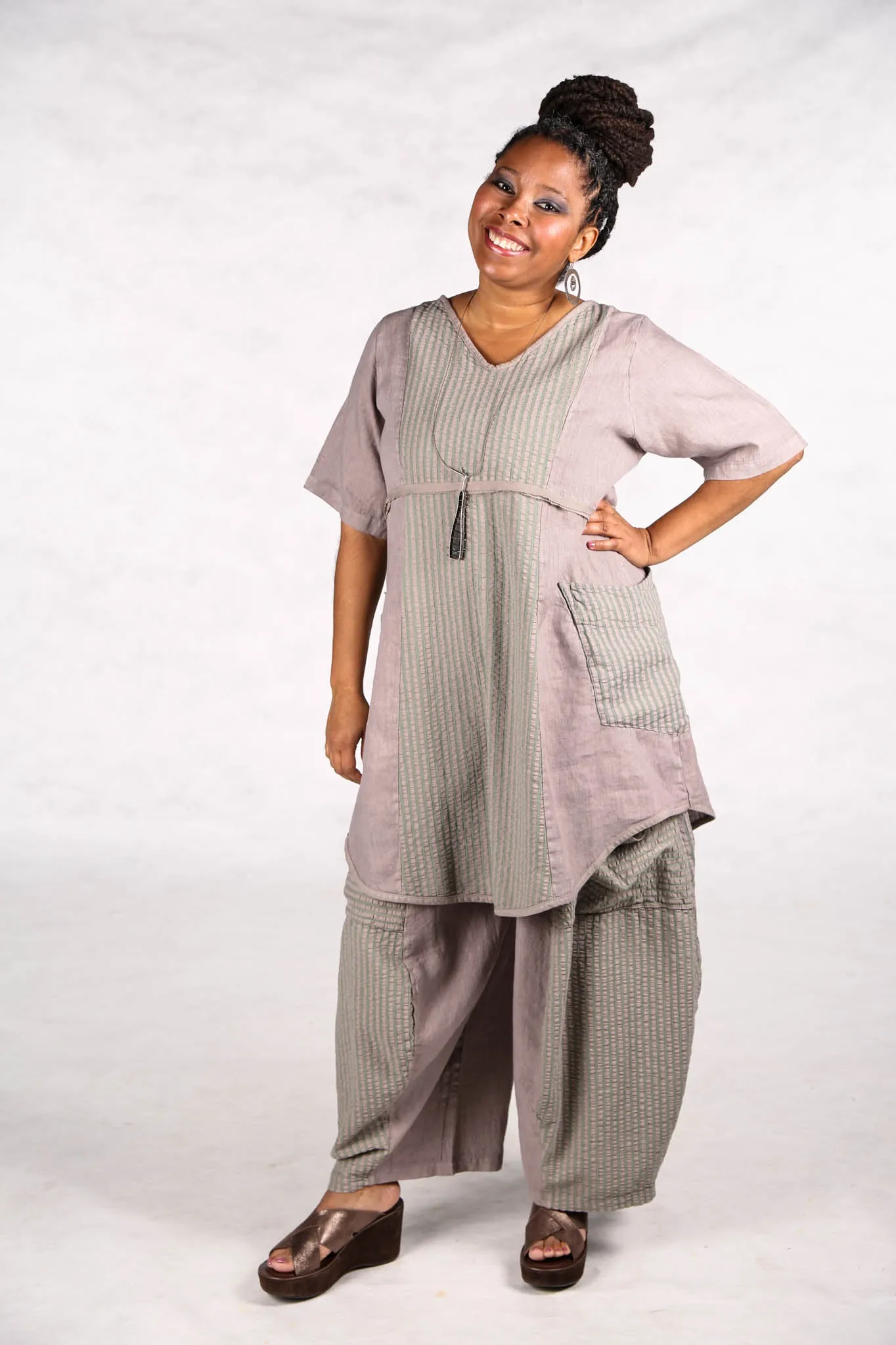 3240 Mojo Pant Moon Rock with Herb Stripe  3/2/1 to overdye