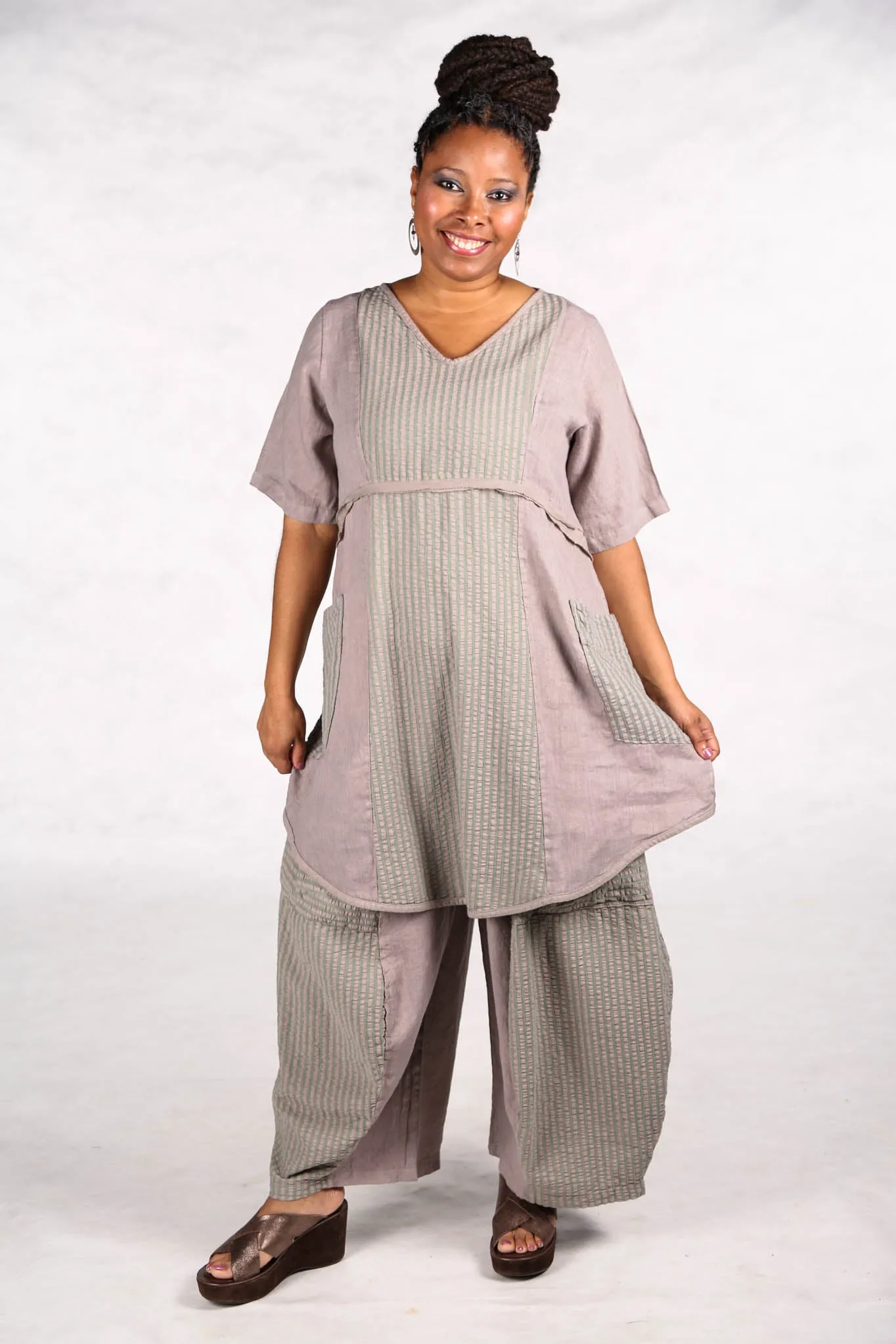 3240 Mojo Pant Moon Rock with Herb Stripe  3/2/1 to overdye