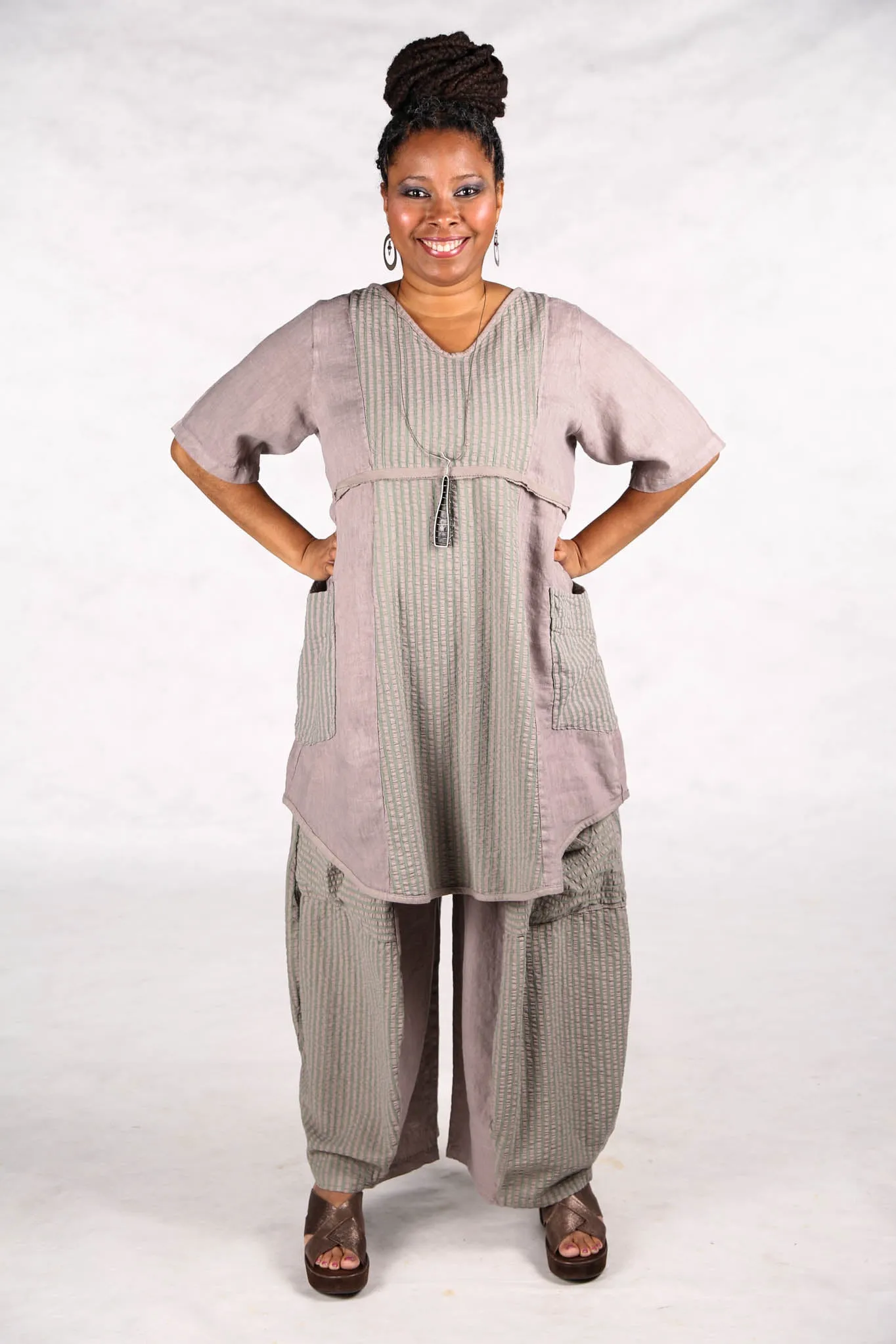 3240 Mojo Pant Moon Rock with Herb Stripe  3/2/1 to overdye