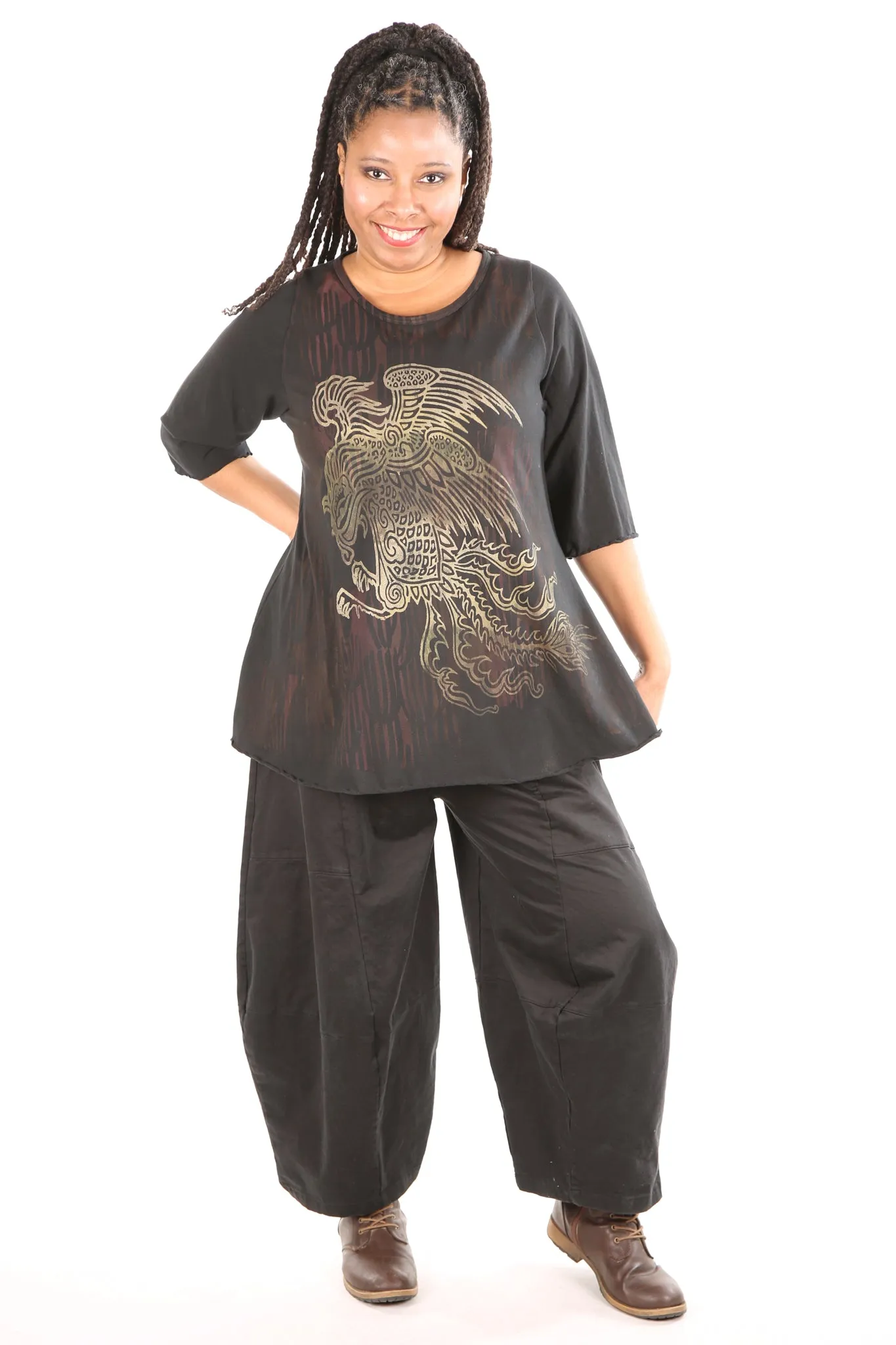 3290  Four Square Pant -Black