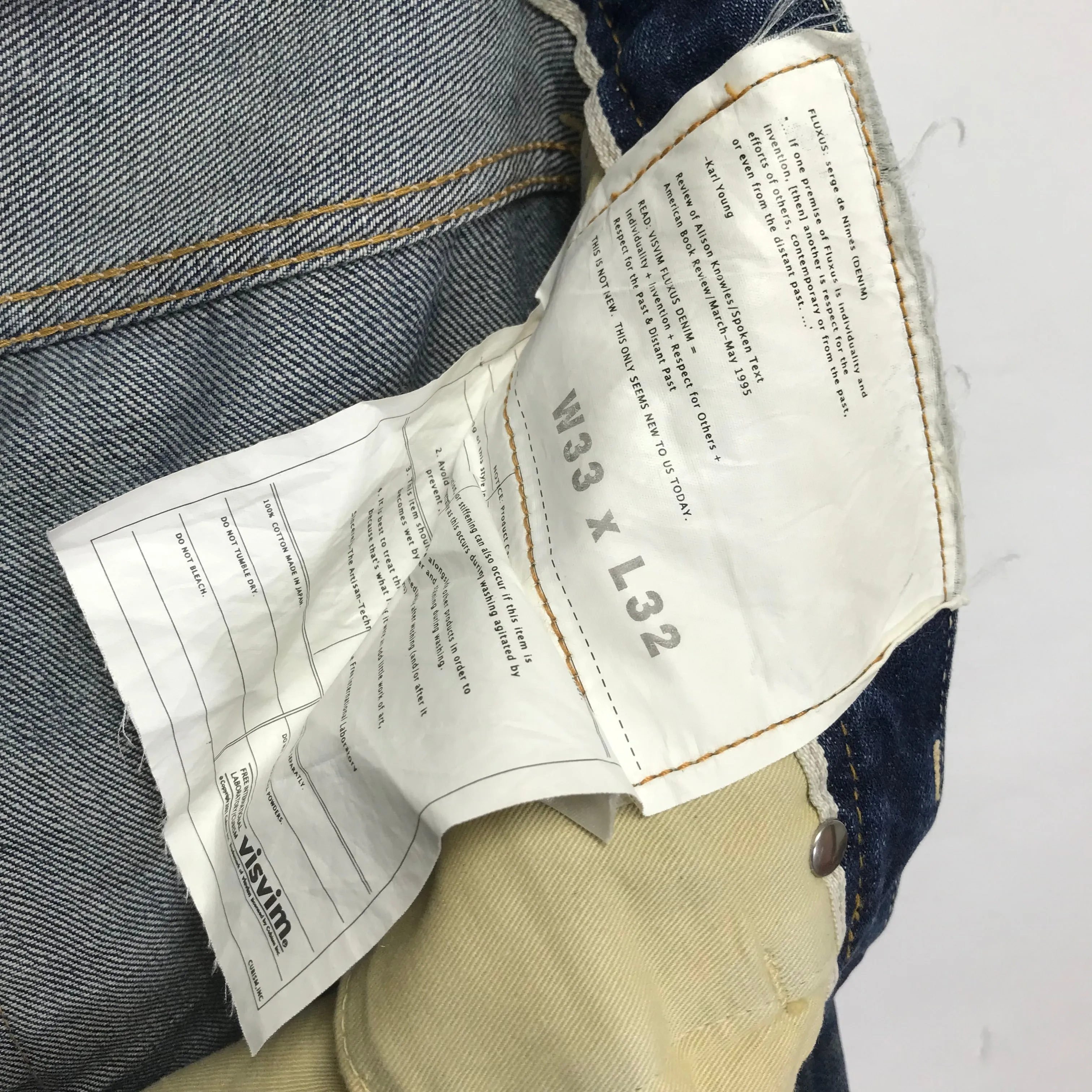 [33] Visvim Fluxus 01 Damage 2 Selvedge Denim Indigo