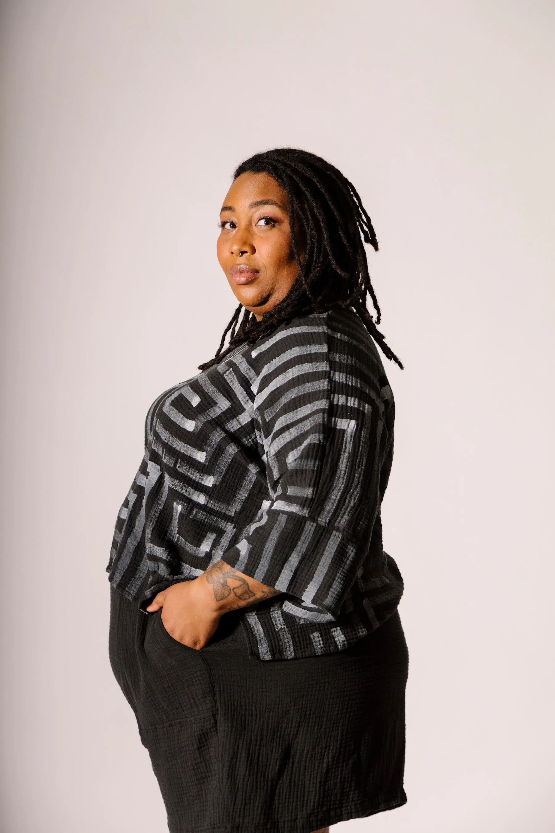 3/4 Sleeve Hanna Top - Petroglyph