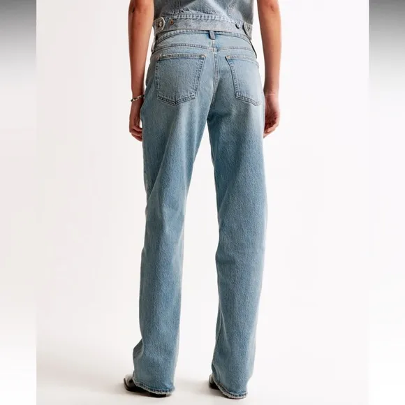 Abercrombie The Baggy Low Rise Denim Jeans pants size 25 0 Regular 32 inseam