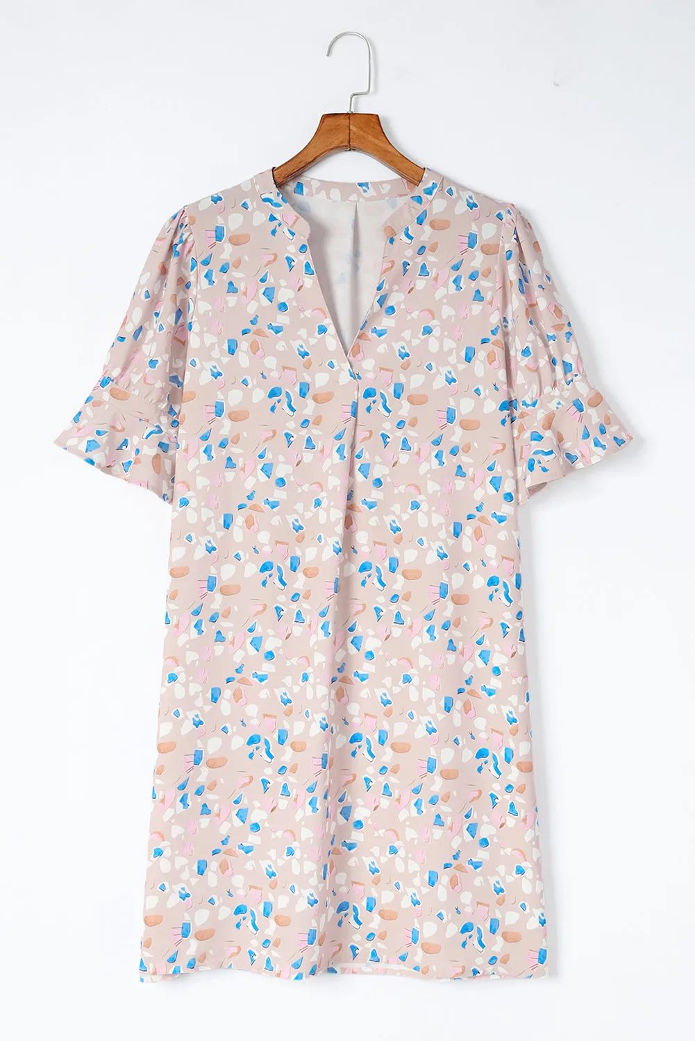 Abstract Print Shift Dress