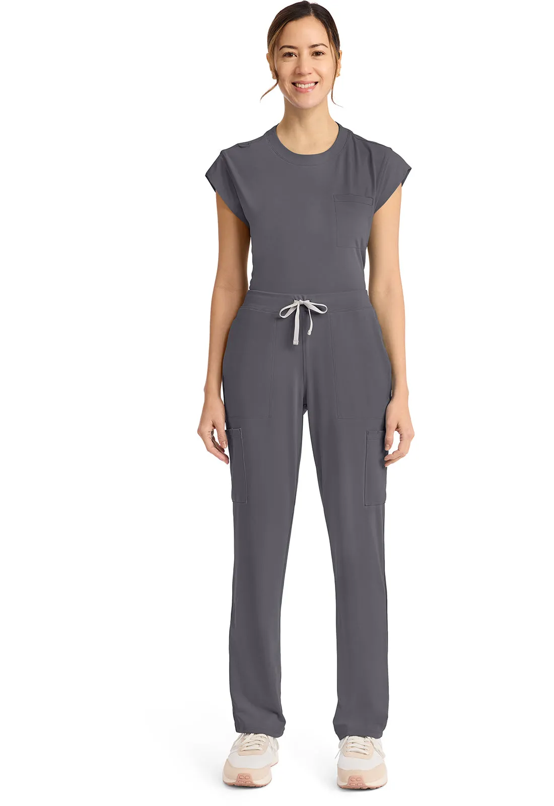 Achieve CK096 Women's 5 Pocket Straight Leg Pant Pewter