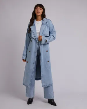 All About Eve Rio Trench Coat - Light Blue