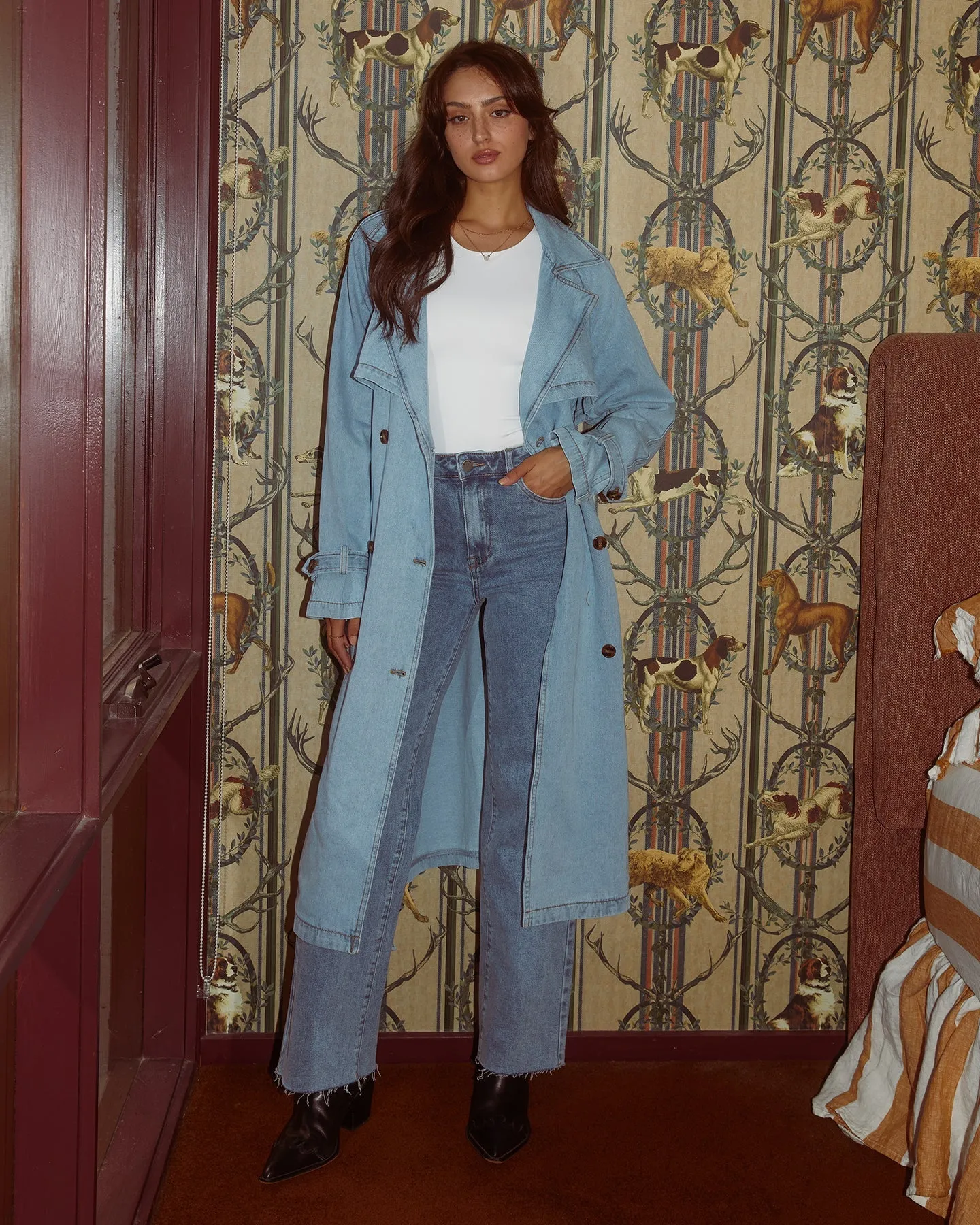 All About Eve Rio Trench Coat - Light Blue