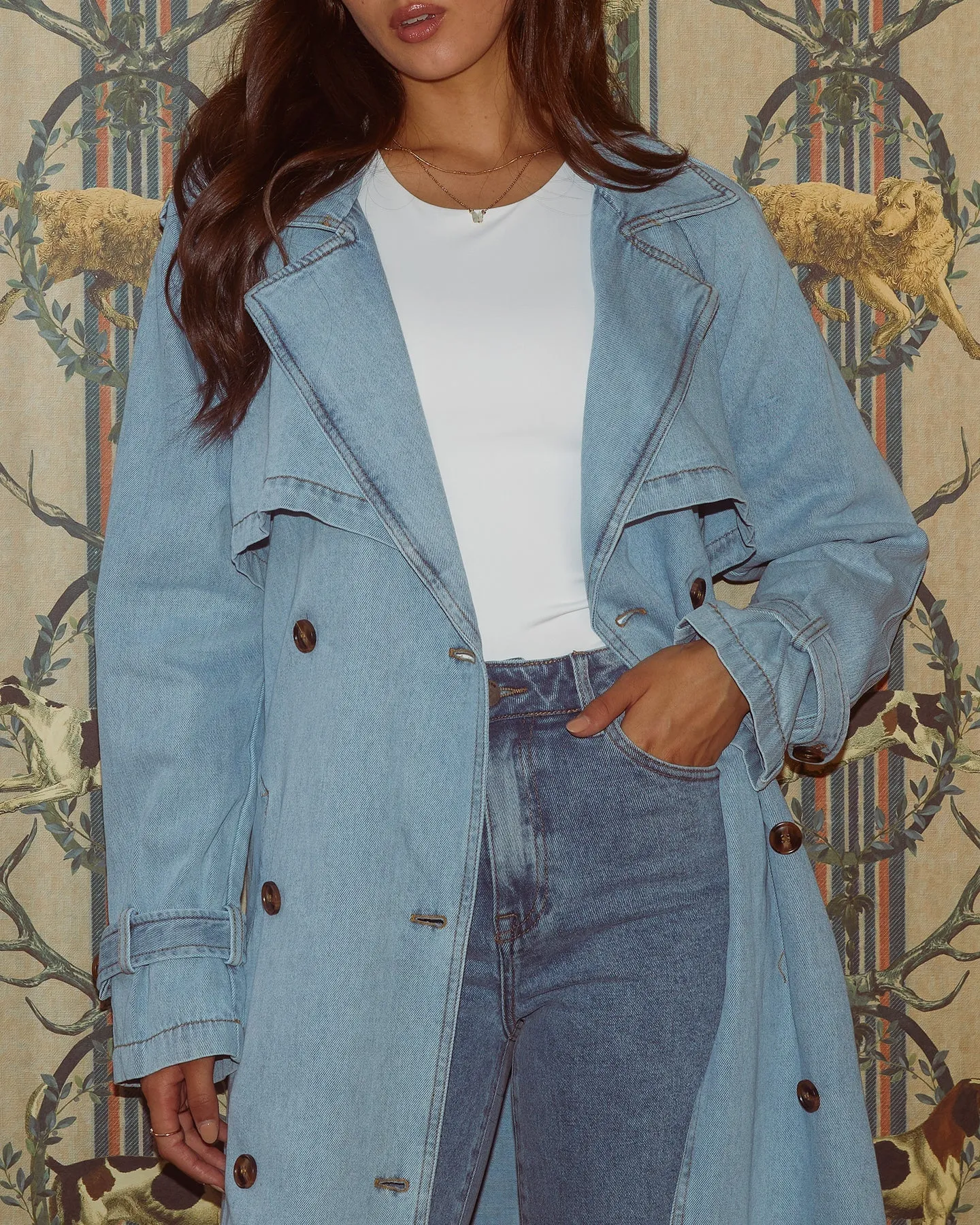 All About Eve Rio Trench Coat - Light Blue
