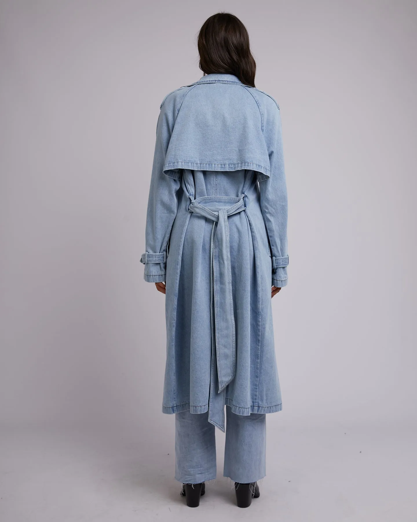 All About Eve Rio Trench Coat - Light Blue