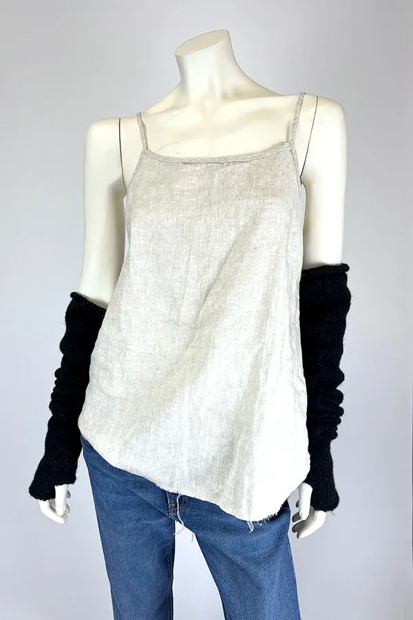 Amano Tea-Stained Linen camisole with Adjustable Straps