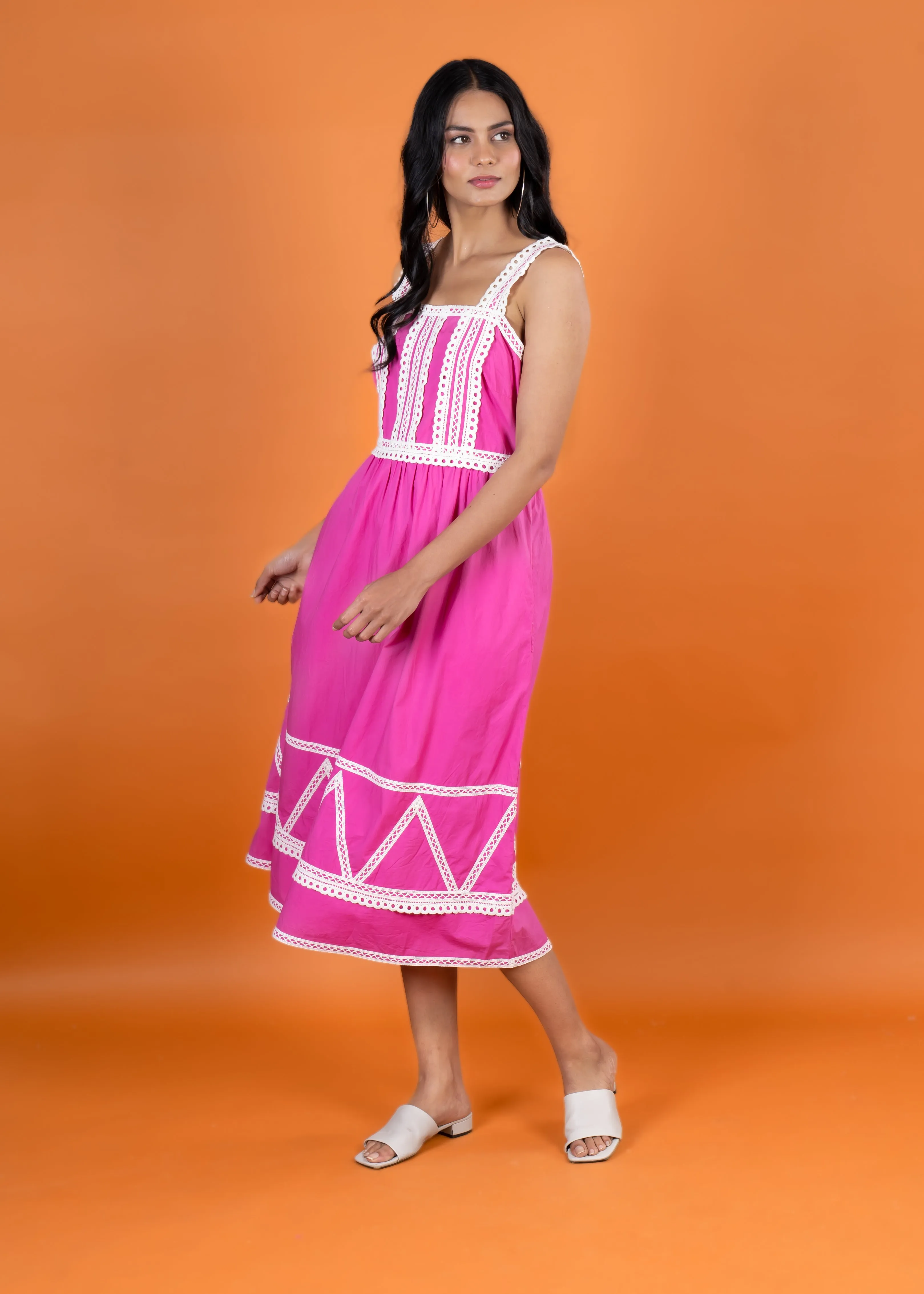 Anannasa Strap Lace Dress | Cherry
