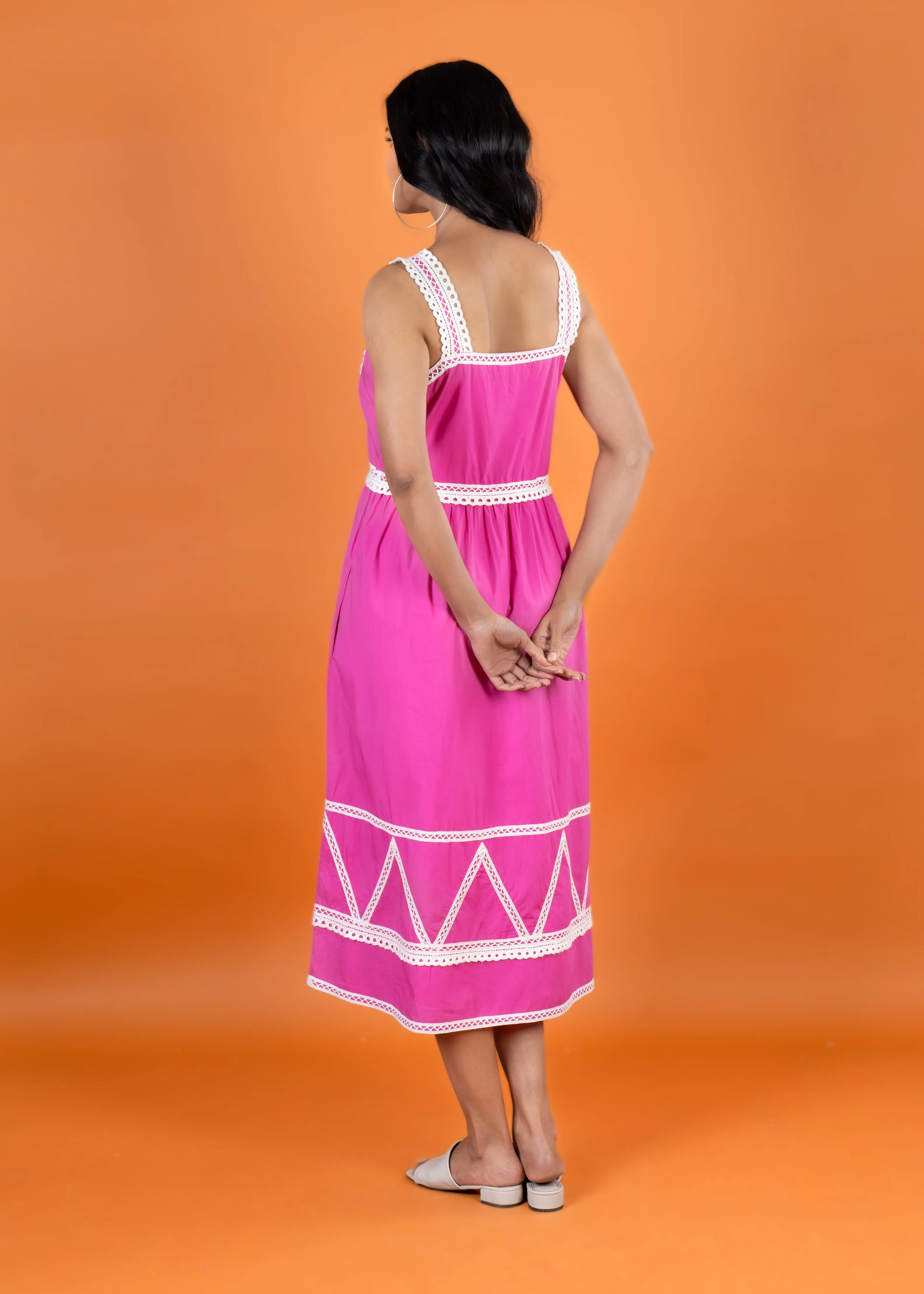 Anannasa Strap Lace Dress | Cherry