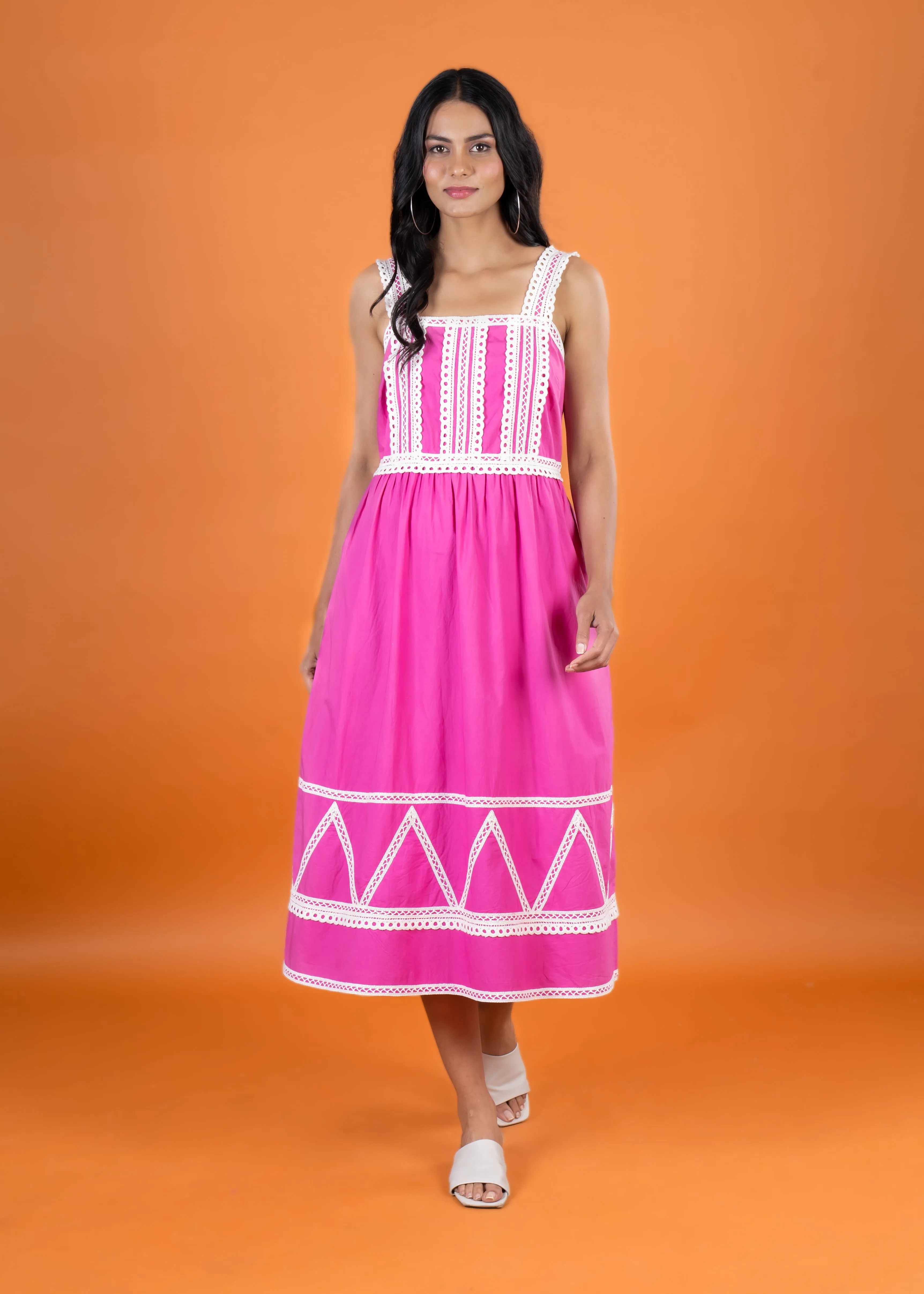 Anannasa Strap Lace Dress | Cherry