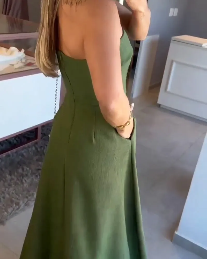 Annie Elegant Strapless Midi Dress