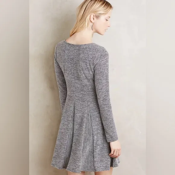 Anthro Dolan Abstract Pinstripe Pleated A-Line Dress
