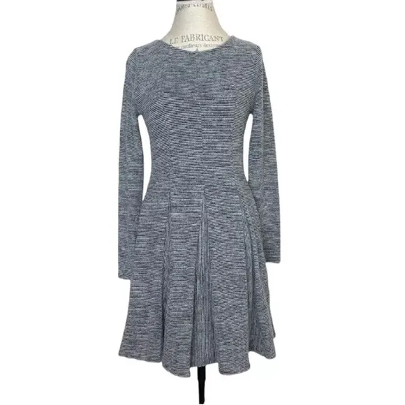 Anthro Dolan Abstract Pinstripe Pleated A-Line Dress