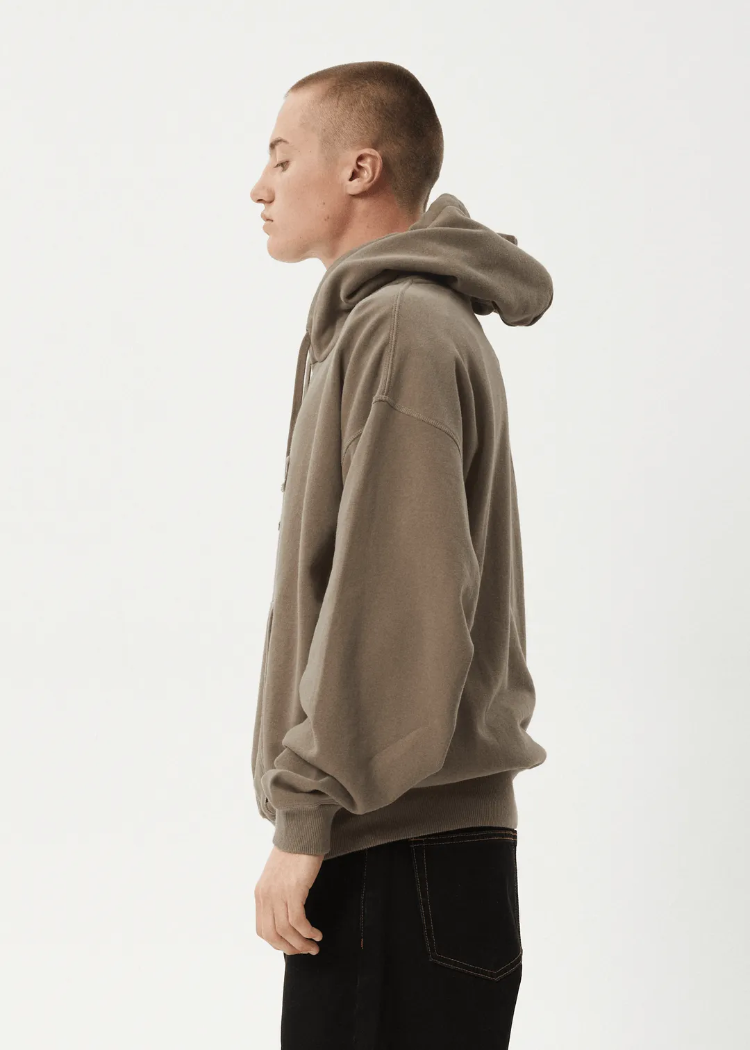 Antic - Recycled Boxy Pull On Hood - Fossil