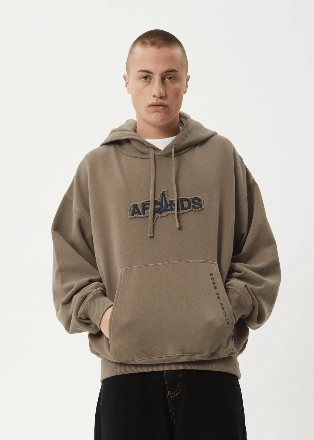 Antic - Recycled Boxy Pull On Hood - Fossil