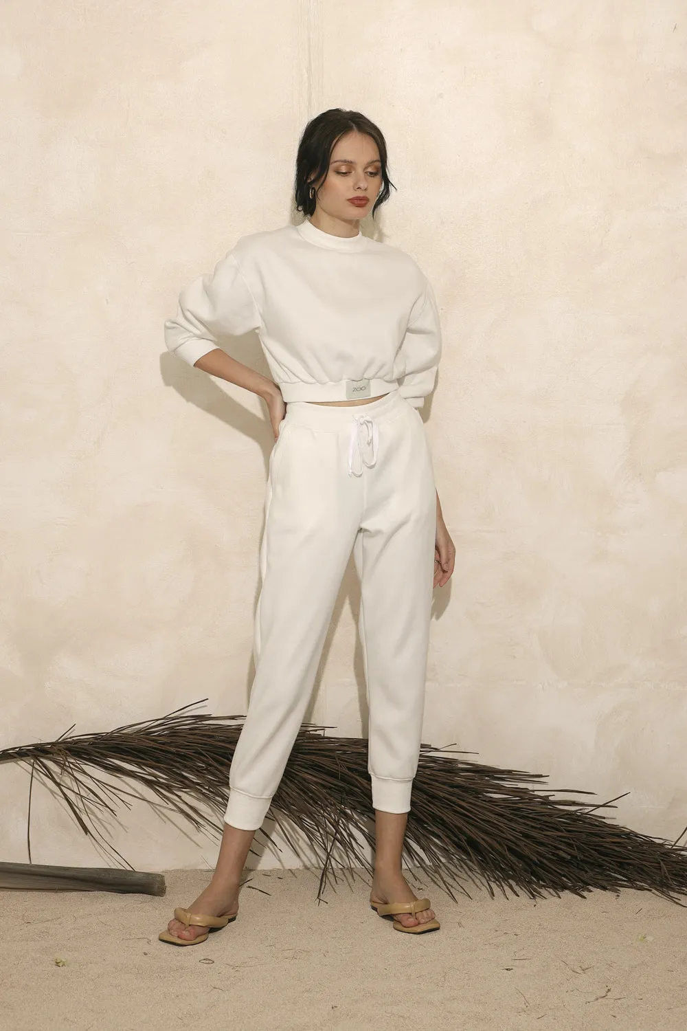 ARLO SET Sweat Pants and Sweater Set (Ivory White Premium Terry)