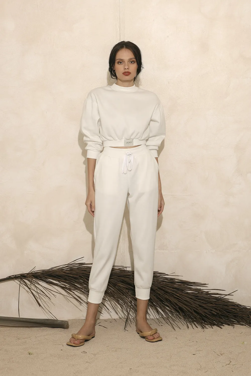 ARLO SET Sweat Pants and Sweater Set (Ivory White Premium Terry)