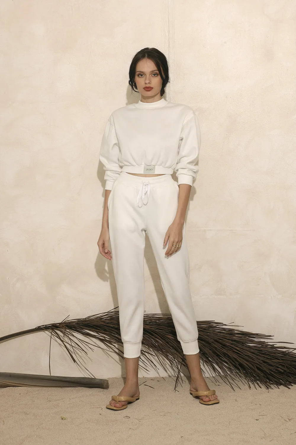 ARLO SET Sweat Pants and Sweater Set (Ivory White Premium Terry)