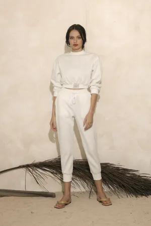 ARLO SET Sweat Pants and Sweater Set (Ivory White Premium Terry)