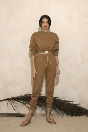 ARLO SET Sweat Pants and Sweater Set (Mocha Premium Terry)