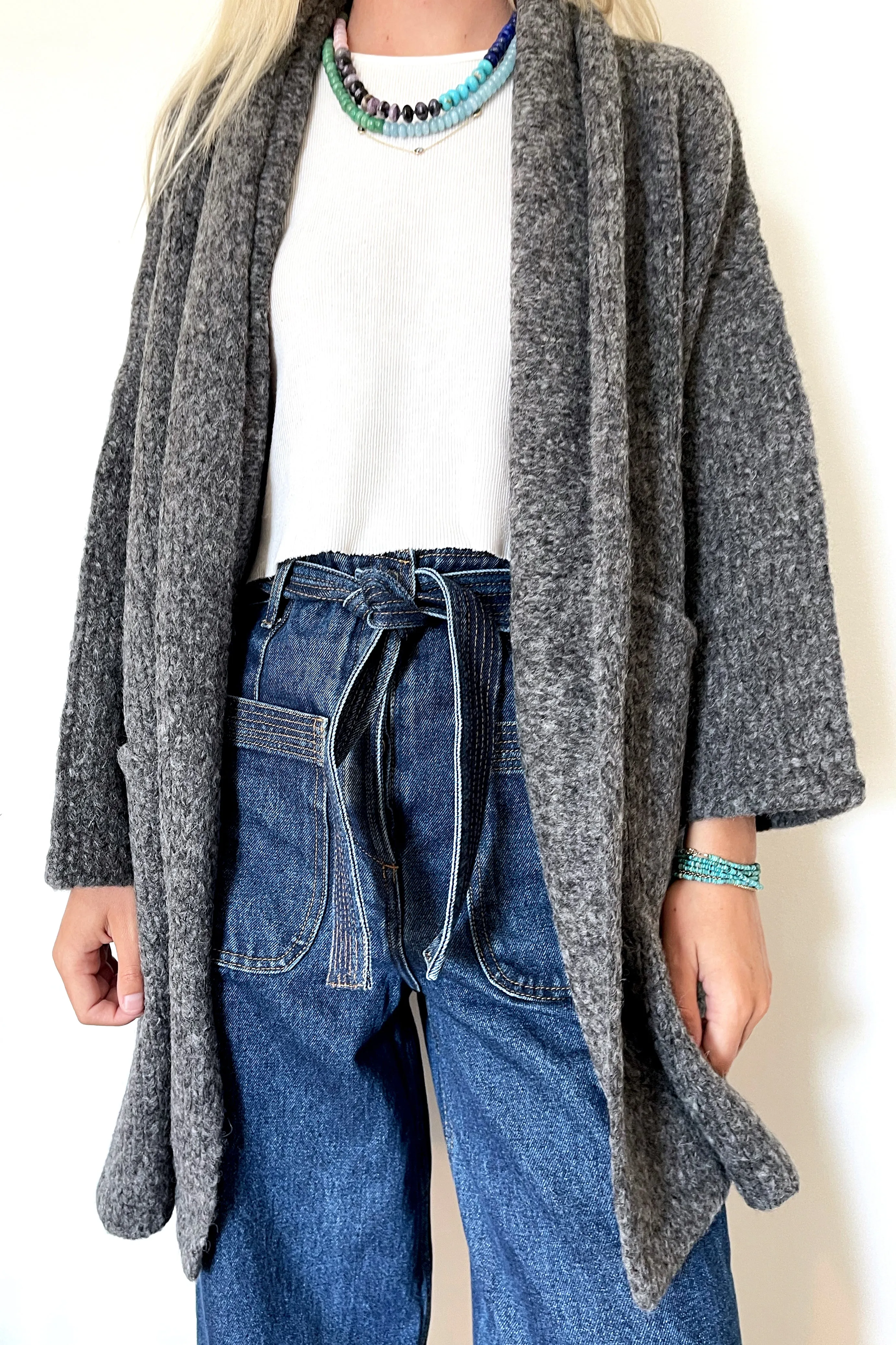 Atelier Delphine Alpaca Haori Coat -Charcoal