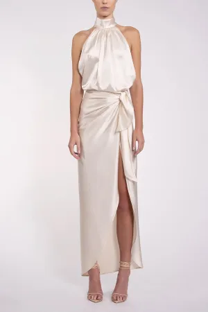 Aulie Midi Dress in Champagne