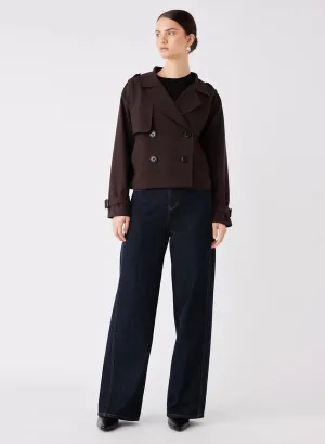 Avenue Cropped Trench - Chocolate