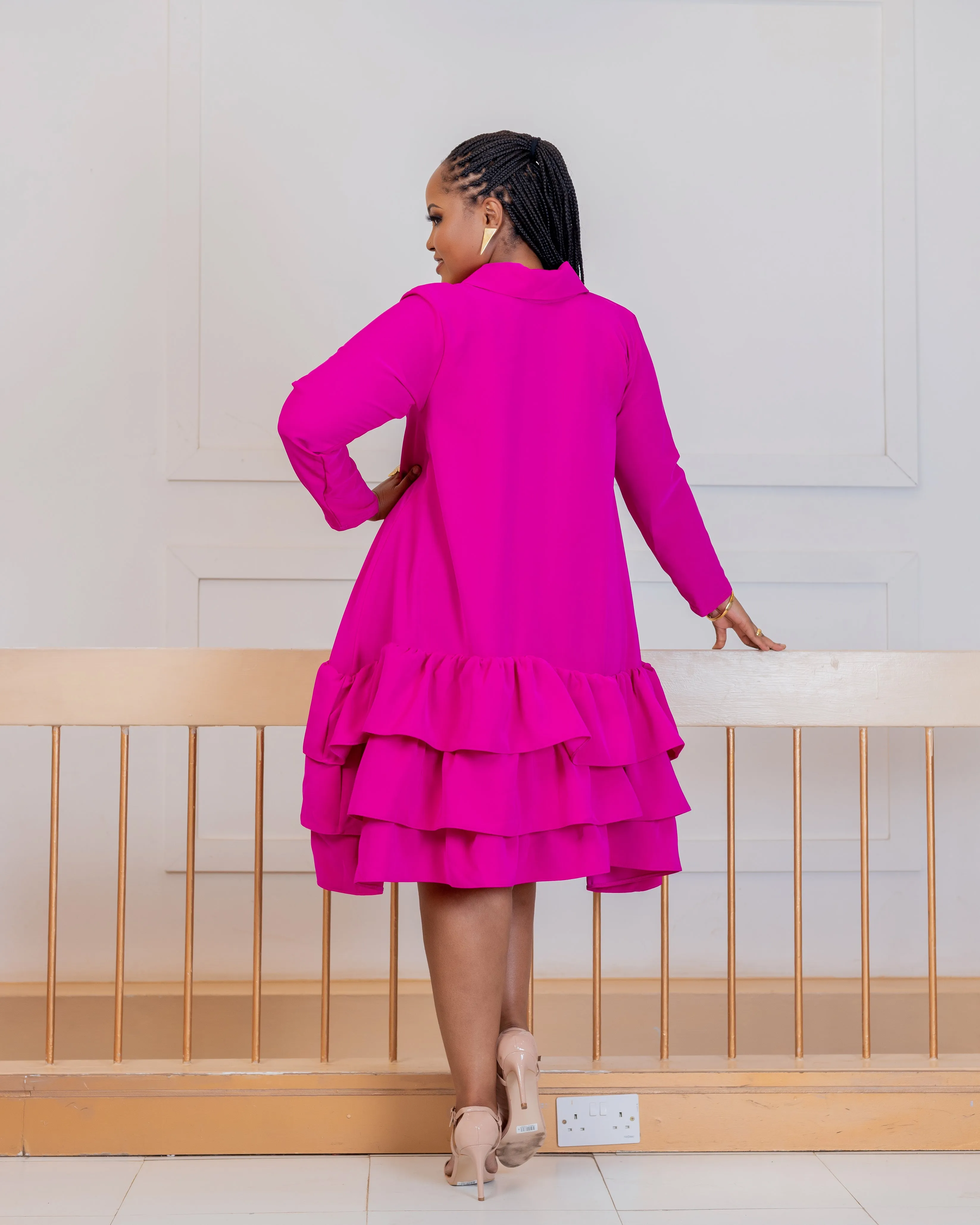 Ayweyo Shift Dress - Fuchsia