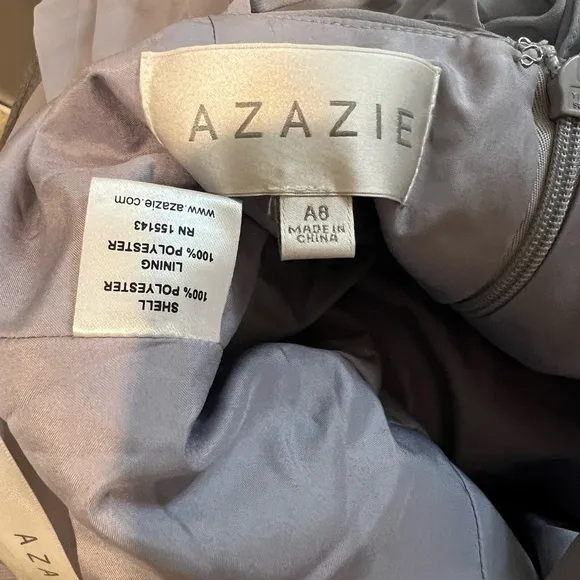 Azazie Patricia Bridesmaid Dress color Fog Size A8 NWT