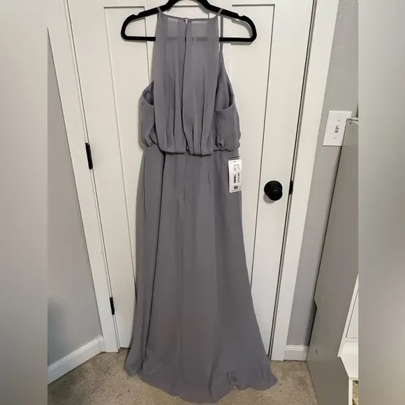 Azazie Patricia Bridesmaid Dress color Fog Size A8 NWT