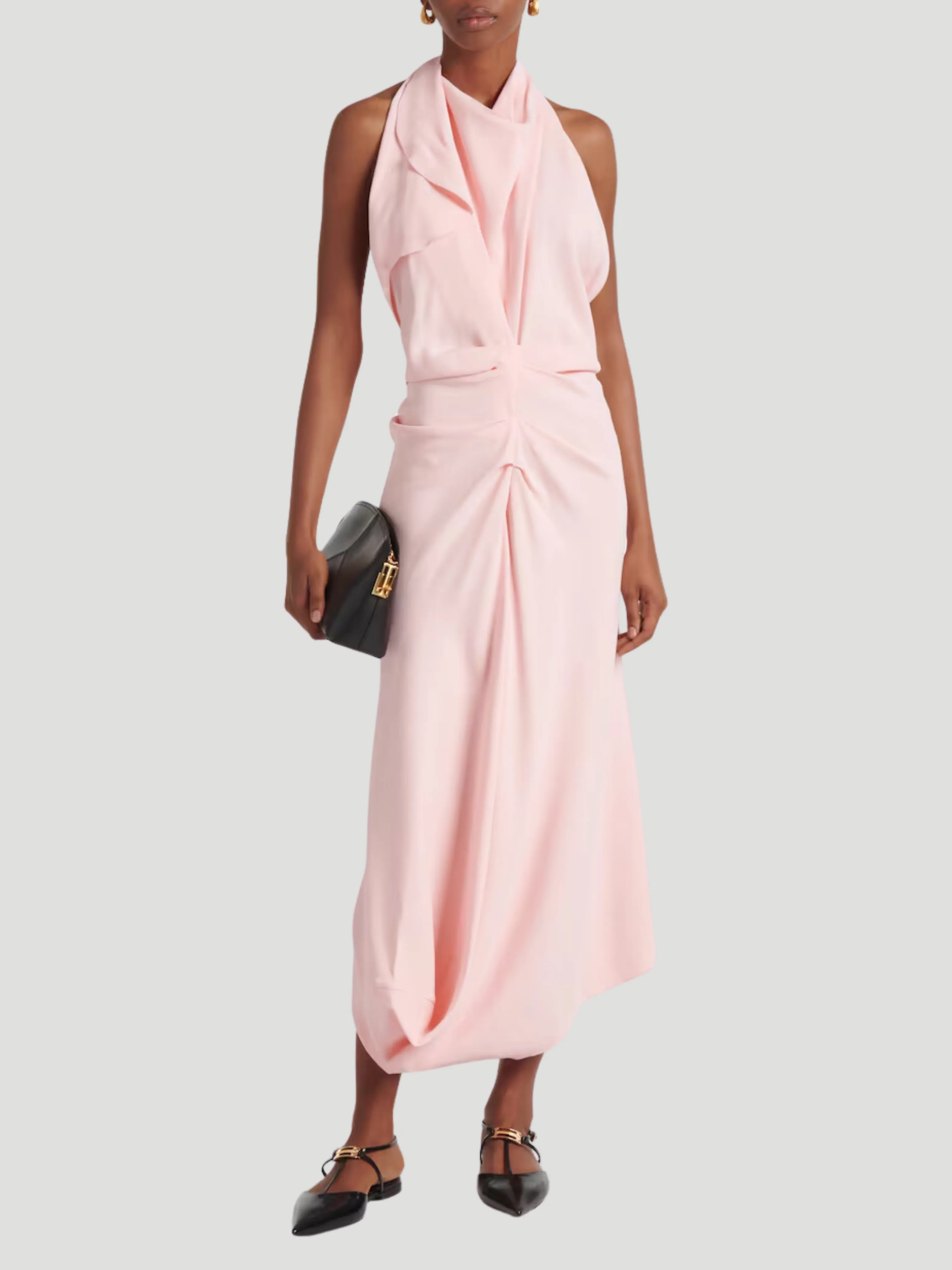 Backless Scarf Midi-Dress