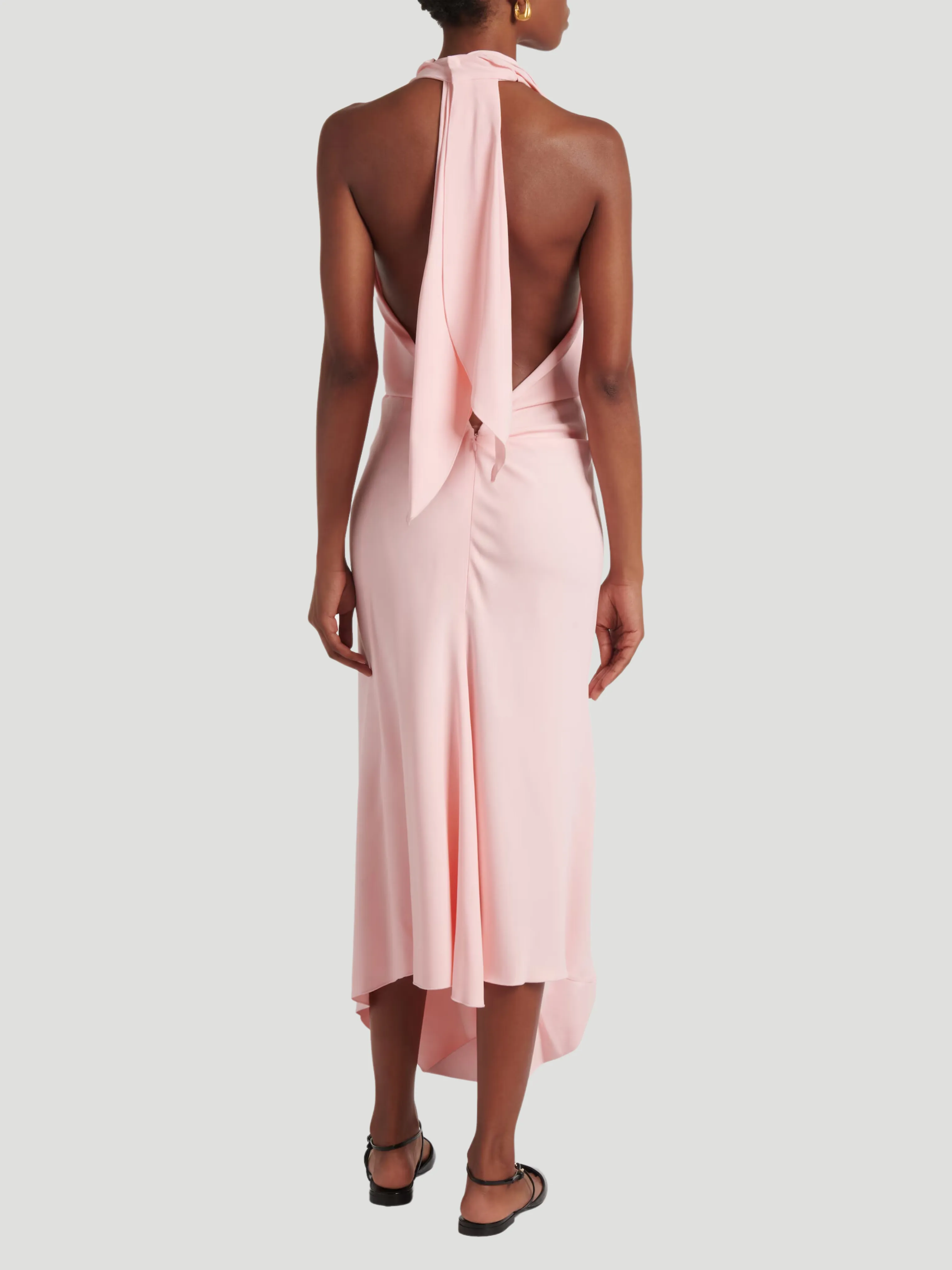 Backless Scarf Midi-Dress