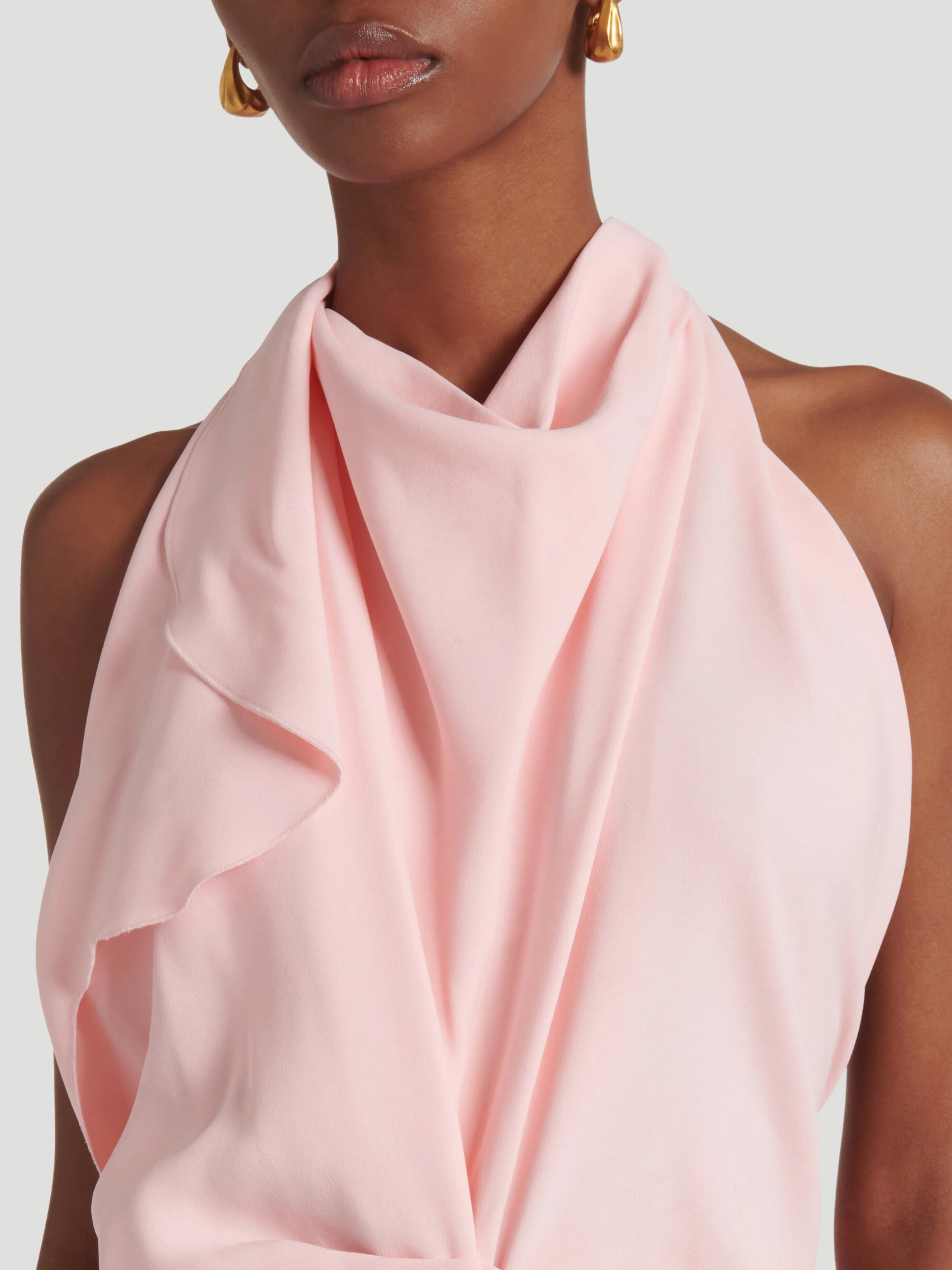 Backless Scarf Midi-Dress