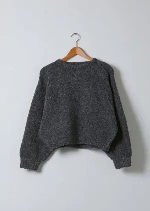 Balloon Sleeve Sweater, Charcoal