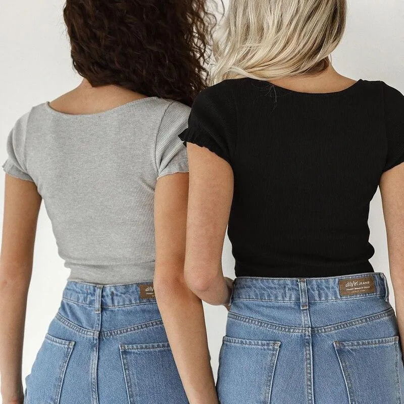Bandage Crop Top Women Short Sleeve Casual Cropped Shirts