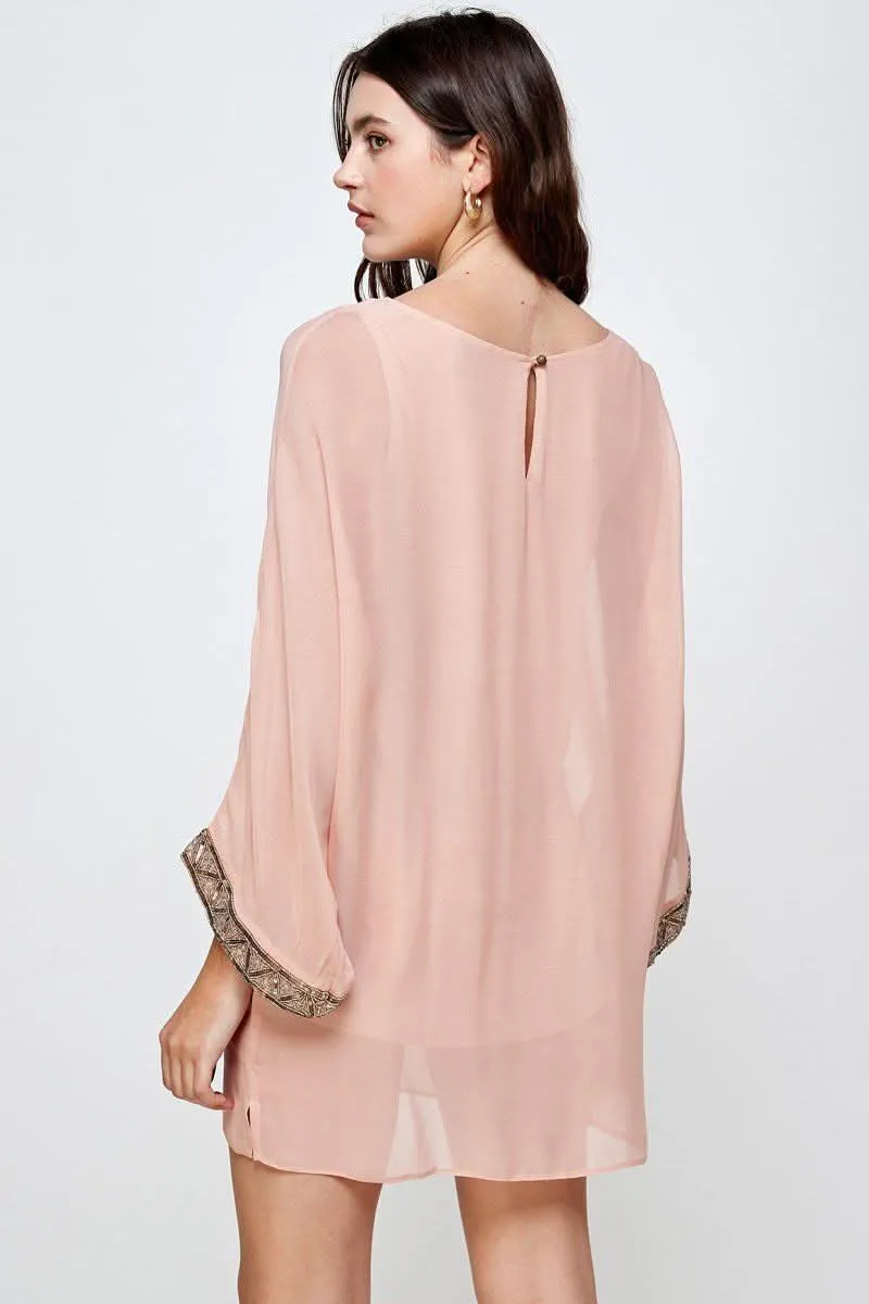 Batwing Sleeve Shift Dress – Effortless Flow and Elegance