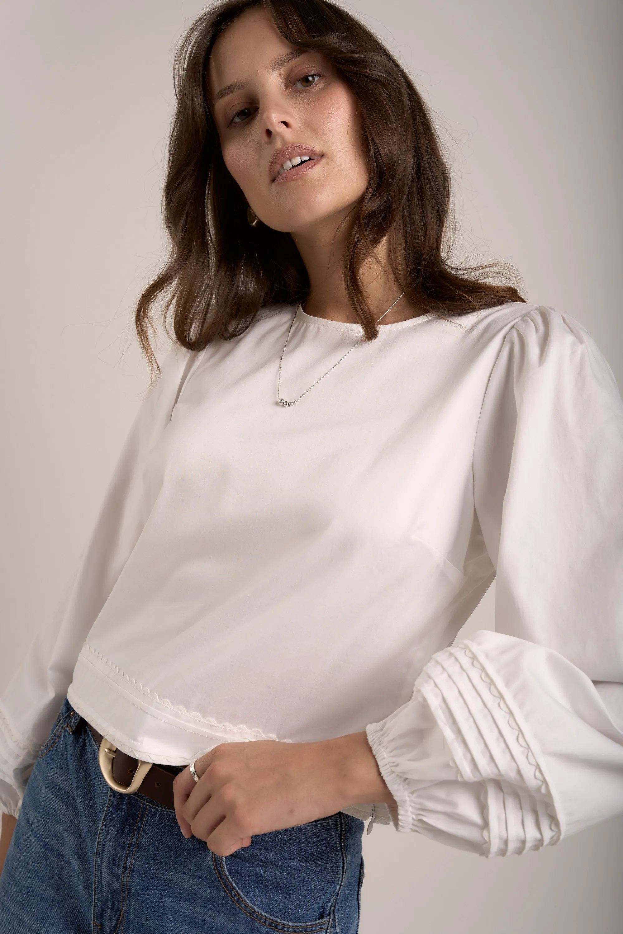 Birdie Scallop Detail Top