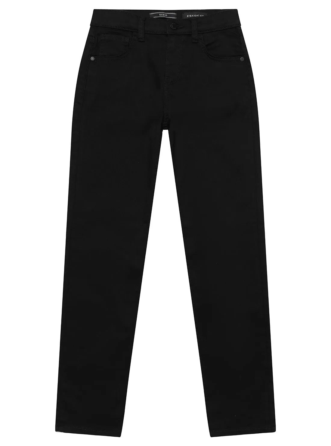 Black Denim Straight Pants