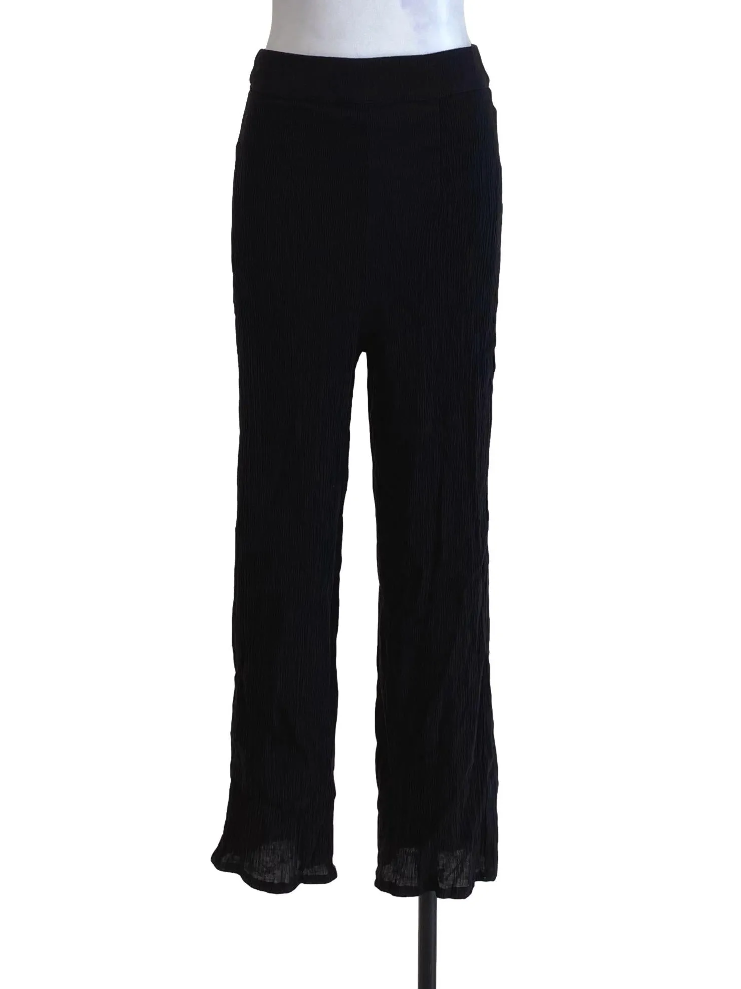 Black Plain Straight Pants